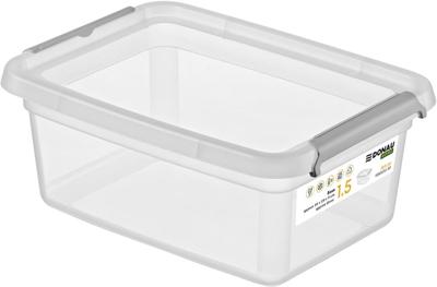 DONAU Home opbergdoos, 1,5 liter, transparant