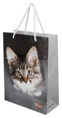 TRIXIE JUNIOR DRAAGTAS PAPIER MET FOTOPRINT HOND / KAT 31X23X10 CM 10 ST