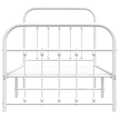 Bedframe met hoofd- en voeteneinde metaal wit 90x200 cm Bedframe met hoofd- en voeteneinde metaal wit 90x200 cm
