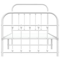 Bedframe met hoofd- en voeteneinde metaal wit 90x200 cm - thumbnail
