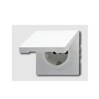 Jung wandcontactdoos 1-voudig met randaarde en Klapdeksel - thumbnail