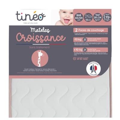 TINO CROISSANCE matras - Schaalbaar - 2 steunzijden: stevig en zacht - 60x120x12 cm