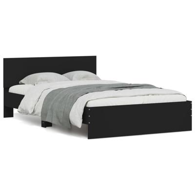 Bedframe met hoofdeinde zwart 200x200 cm