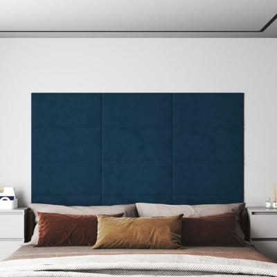 Wandpanelen 12 st 2,16 m 60x30 cm fluweel blauw Wandpanelen 12 st 2,16 m 60x30 cm fluweel blauw
