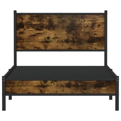 Bedframe zonder matras metaal gerookt eikenkleurig 183x213 cm - thumbnail
