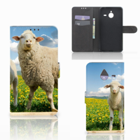 Microsoft Lumia 640 XL Telefoonhoesje met Pasjes Schaap en Lammetje - thumbnail