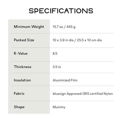 Nemo Tensor Extreme Conditions Regular Mummy Slaapmat Black/Birch Bud/Citron Regular