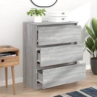 Dressoir 60x35x76 cm bewerkt hout grijs sonoma eikenkleurig - thumbnail