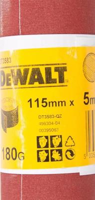 DeWALT DT3583 P180 Schuurpapier rol 5m x 115mm DeWALT DT3583 P180 Schuurpapier rol 5m x 115mm