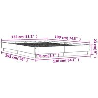 Bedframe bewerkt hout betongrijs 135x190 cm - thumbnail