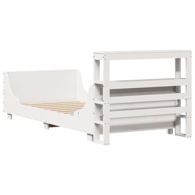 Bedframe zonder matras massief grenenhout wit 140x190 cm