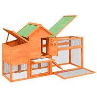 Kippenhok 186,5x58,5x113 cm massief grenenhout bruin - thumbnail