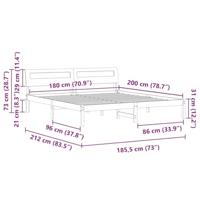Bedframe Wasbruin 180 x 200 cm Massief grenenhout - thumbnail