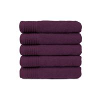 The One Handdoek 50x100 cm 450gram Plum(5 stuks) - thumbnail
