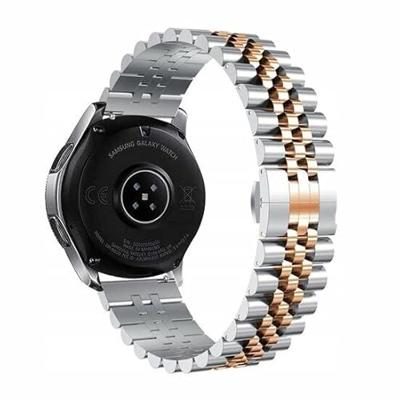 By Qubix - Stalen band - Zilver/rosé goud - Compatible met Xiaomi Mi Watch/Compatible met Xiaomi Watch 2 / Compatible met Xiaomi Watch S1 / S2 / S3 / S4 - Compatible Xiaomi bandje