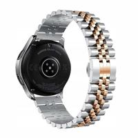 By Qubix - Stalen band - Zilver/rosé goud - Compatible met Xiaomi Mi Watch/Compatible met Xiaomi Watch 2 / Compatible met Xiaomi Watch S1 / S2 / S3 / S4 - Compatible Xiaomi bandje - thumbnail
