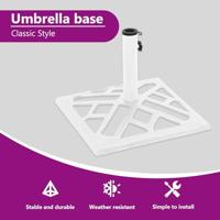 VidaXL Parasolvoet 44x44x31 cm gietijzer wit - thumbnail