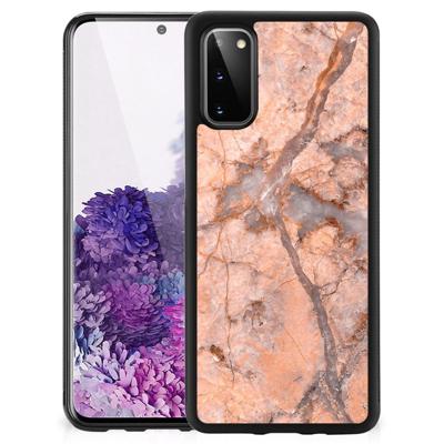 Samsung Galaxy S20 Gripcase Marmer Oranje Samsung Galaxy S20 Gripcase Marmer Oranje