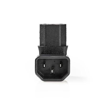 Nedis Verlengstekker | IEC-320-C13 | IEC-320-C14 | 90° Gehoekt | Vernikkeld | PVC | Zwart | Doos | 1 Stuks - CEGB1190BK