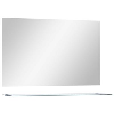 Wandspiegel met schap 100x60 cm gehard glas