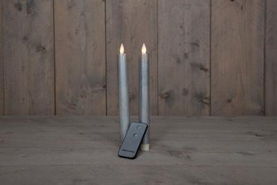 LED Dinerkaars Wax 23cm Zilver 2st