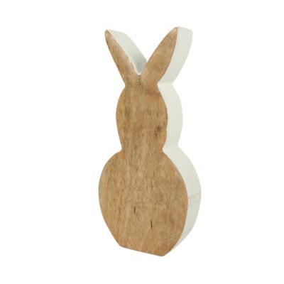 Figuur haas hout wit 23 cm | 18 stuks