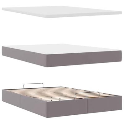 Ottoman bed met matras 140x190cm kunstleer grijs