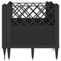 Plantenbak met pinnen 43,5x43,5x43,5 cm polypropeen zwart - thumbnail