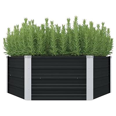 VidaXL Plantenbak verhoogd 129x129x45cm gegalvaniseerd staal antraciet VidaXL Plantenbak verhoogd 129x129x45cm gegalvaniseerd staal antraciet