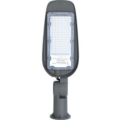 LED Straatlamp 50W - Koud Wit 6500K - IP65 Waterdicht - Aluminium Grijs