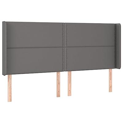 Hoofdbord LED 183x16x118/128 cm kunstleer grijs - thumbnail