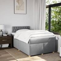 Boxspring met matras stof lichtgrijs 120x200 cm - thumbnail