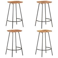 Barkrukken 4 st massief acaciahout - thumbnail