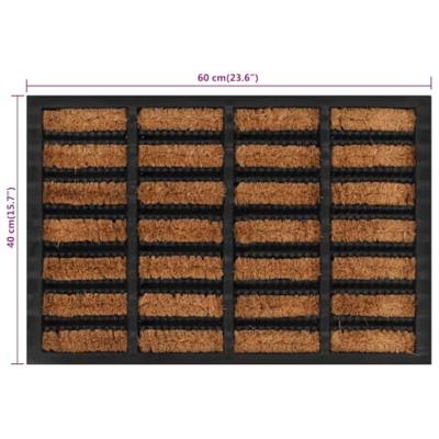 VidaXL Deurmat rechthoekig 40x60 cm rubber en kokosvezel