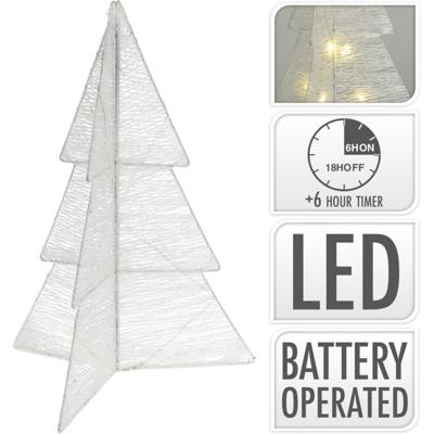 Kerstboom Vouwbaar met LED Timer 50cm Wit Kerstboom Vouwbaar met LED Timer 50cm Wit