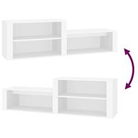 Schoenenkast 150x35x45 cm bewerkt hout wit - thumbnail