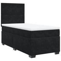 Boxspring met matras fluweel zwart 90x190 cm - thumbnail