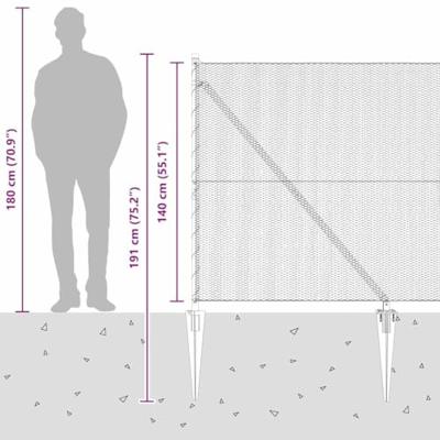 VidaXL Afrasteringspaal grijs 10 x 1,4 m (13 mm gaas) staal en pvc