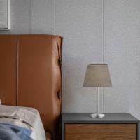 Lampenkap vierkant schuin | taps | linnen | stoffen lampenkap voor tafellamp | lampenkap met E27 fitting | B20cm D20cm H14cm | grijs - thumbnail