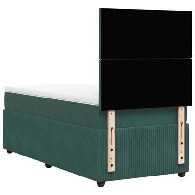 Boxspring met matras fluweel donkergroen 120x200 cm - thumbnail