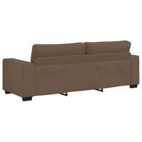 3-delige Loungeset met kussens stof bruin - thumbnail