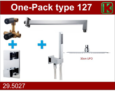 Thermostatische Inbouw Regendouche Set Wiesbaden Type 127 Wandarm Ufo 30 cm Vierkant incl. Inbouwdeel Thermostatische Inbouw Regendouche Set Wiesbaden Type 127 Wandarm Ufo 30 cm Vierkant incl. Inbouwdeel