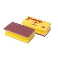 Scotch Brite schuurspons voor delicate oppervlakken, ft 7 x 13 cm, geel, pak met 10 stuks - thumbnail