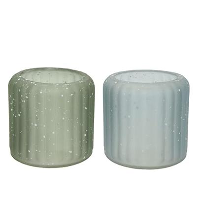 Waxinelichthouder Glas 8cm Ø7,5 Assorti 1st