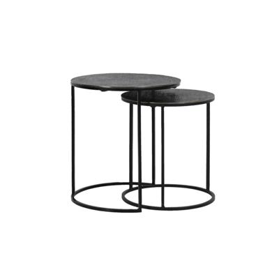 Light & Living Bijzettafel 'Rengo' Set van 2 stuks, kleur Zwart Nikkel Light & Living Bijzettafel 'Rengo' Set van 2 stuks, kleur Zwart Nikkel