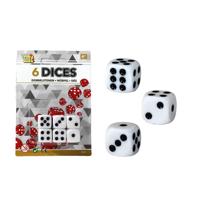 Dobbelstenen 6 stuks op kaart Ø1,5cm - thumbnail