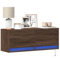 Tv-wandmeubel met LED-verlichting 100x31x35 cm bruin eikenkleur - thumbnail