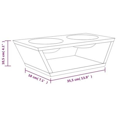 VidaXL Hondenvoerbakken verhoogd 35,5x18x10,5 cm bamboe