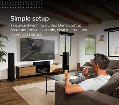 Denon AVR-X2800H 7,2 Ch-ontvanger - 8K UHD Home Theater AVR (95W X 7), draadloos streamen via ingebouwde HEOS, Bluetooth en Wi-Fi, Dolby Atmos, DTS Neural: X & DTS:X Surround Sound