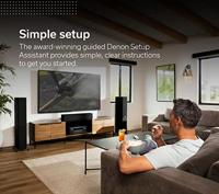 Denon AVR-X2800H 7,2 Ch-ontvanger - 8K UHD Home Theater AVR (95W X 7), draadloos streamen via ingebouwde HEOS, Bluetooth en Wi-Fi, Dolby Atmos, DTS Neural: X & DTS:X Surround Sound - thumbnail